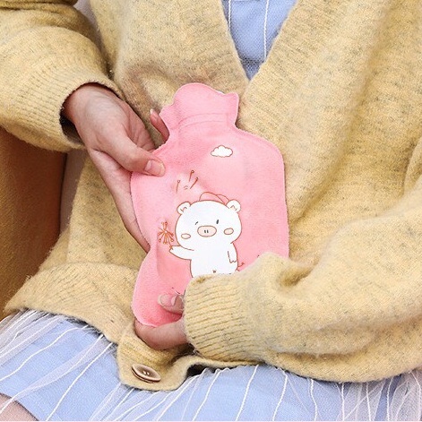 Túi chườm nóng lạnh nhung mềm giảm đau bụng kinh tan nhanh vết thương sưng tấy sưởi giữ ấm cơ thể hạ sốt 500ml Dimino