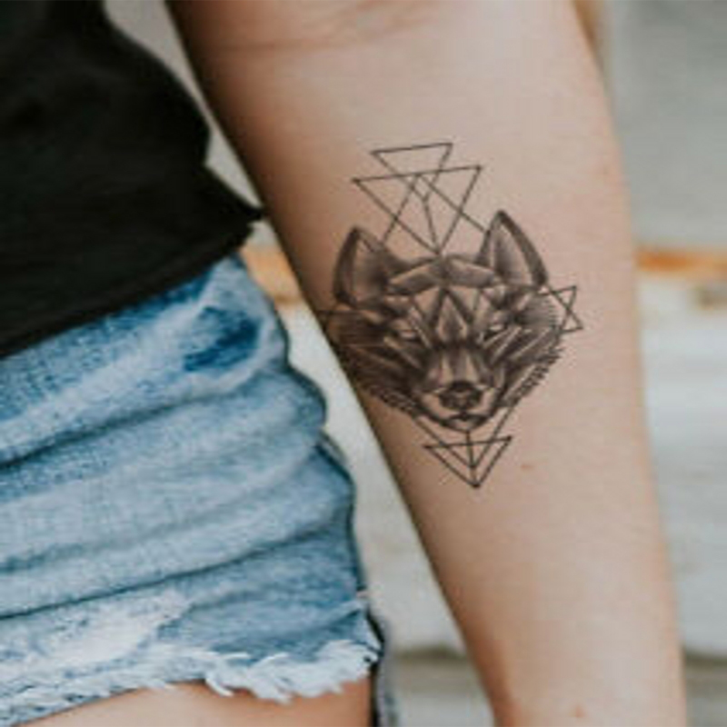 Hình xăm dán tạm thời hình sói chống nước cho nam và nữ