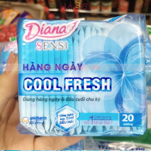 Băng vệ sinh Hằng Ngày 20 Miếng DIANA - Sensi Cool Fresh - Xanh Dương