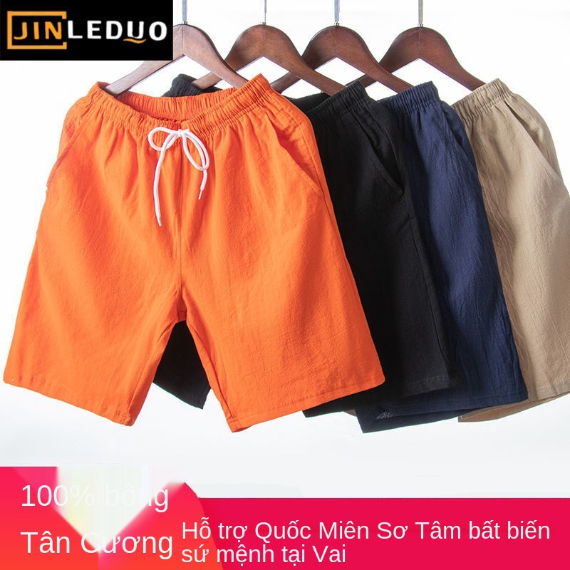 ☫✎✓Quần short nam mùa hè cotton phong cách mới dài ống suông thời trang sành điệu cá tính Hàn Quốc