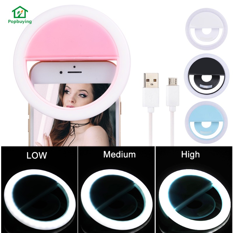 Đèn Led Tròn 3 Chế Độ Sáng 36 Bóng Cổng Sạc Usb Có Thể Điều Chỉnh Hỗ Trợ Chụp Ảnh Selfie Cho Điện Thoại / Máy Tính Bảng / Máy Tính Bảng