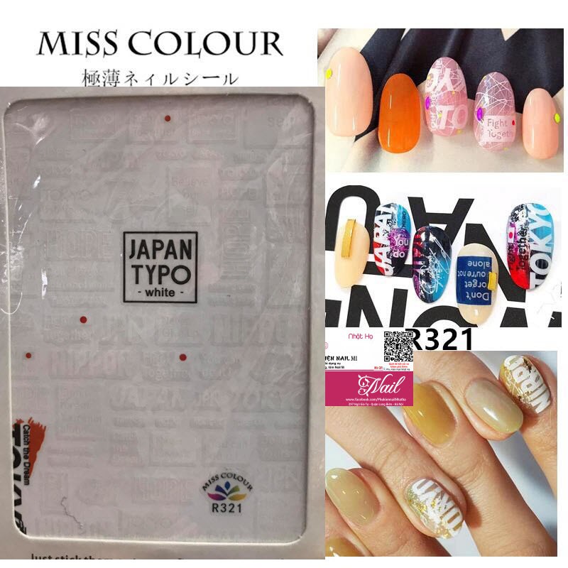 Nail Sticker Hình Chữ Dán Móng Tay Họa Tiết Mới Đẹp - Lẻ 1 Cái