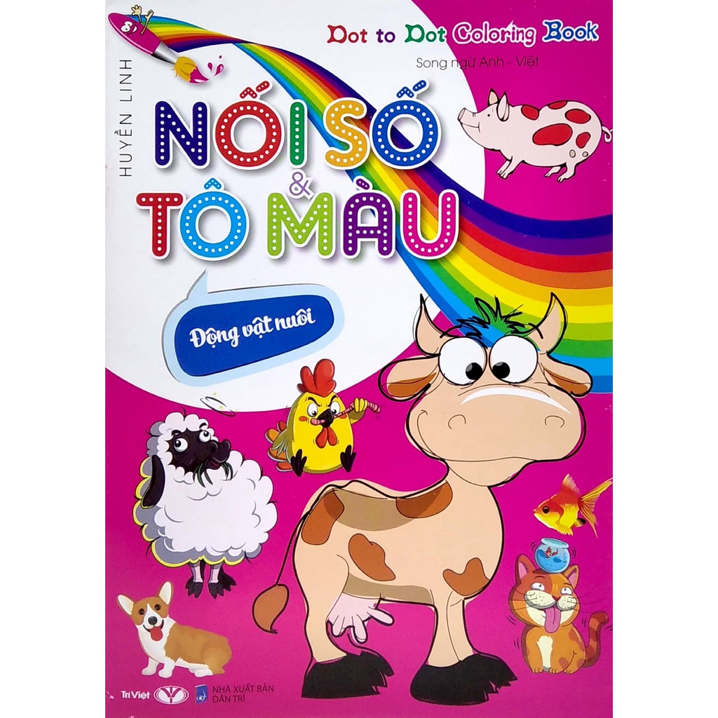 Sách Dot To Dot Coloring Book - Nối Số &amp; Tô Màu - Động Vật Nuôi