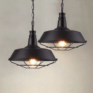 Đèn thả chao đen dây thả xích trang trí nhà hàng, quán cà phê, tiệm cắt tóc chao D360