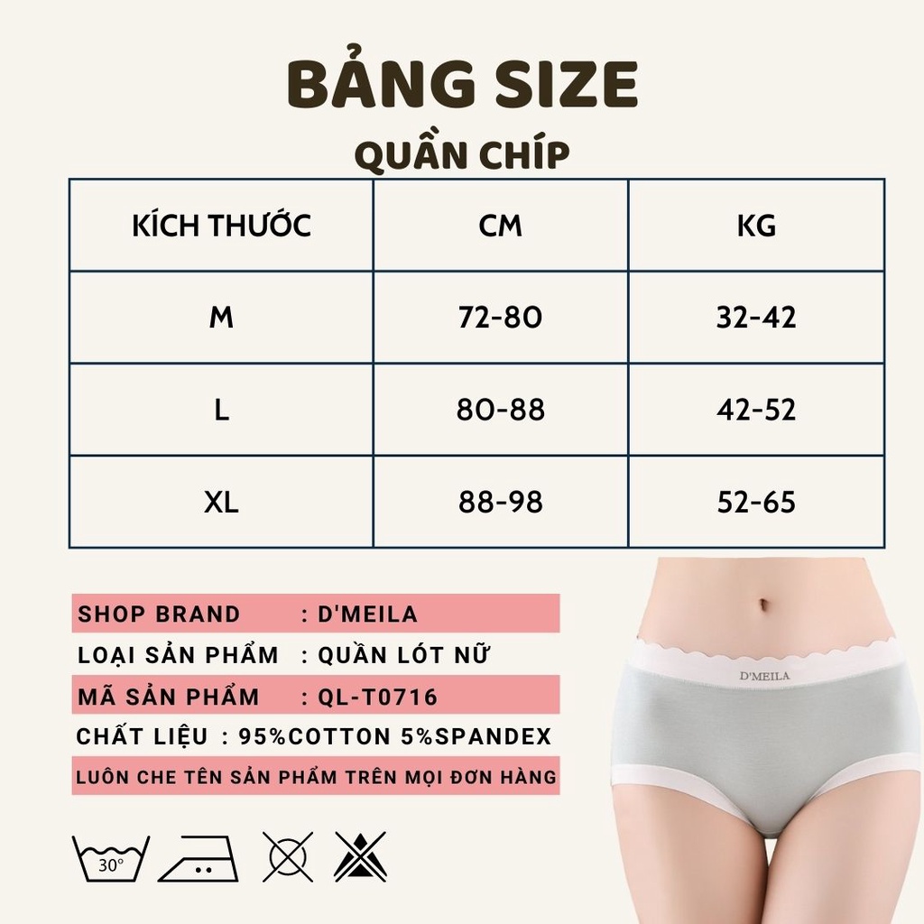 Set Quần Lót Nữ Cotton Trơn Cạp Chun HENISA – Quần Chíp Nữ Họa Tiết Hình Dâu Siêu Cute 326