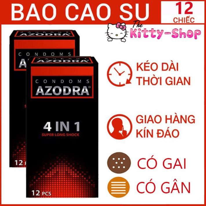 [Bán sỉ] [ĐƯỢC MUA 3] Bao cao su Azodra gân, gai, kéo dài thời gian hộp 12 cái 👌