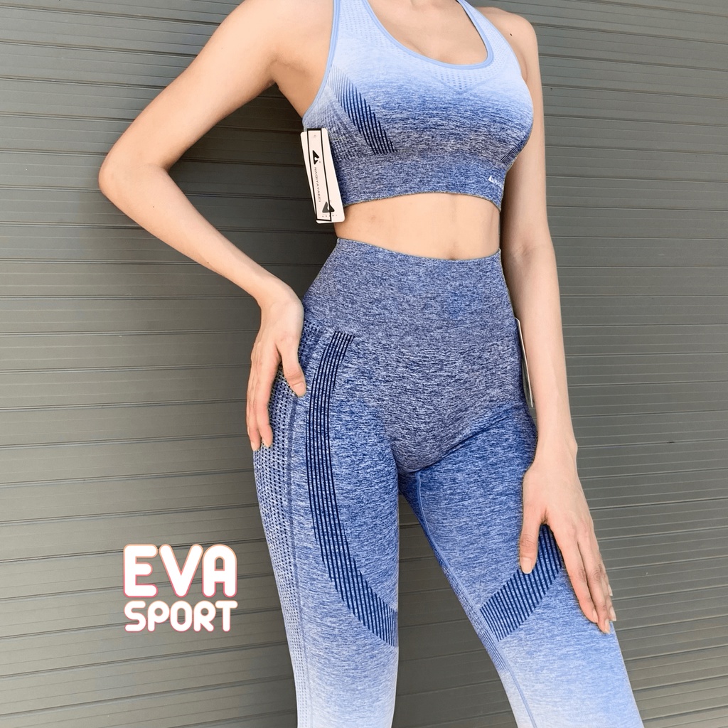 Quần Legging Dài Dệt Loang Cap Cao Tập Gym Yoga Aerobic Nữ Có Chun Mông Dệt Kim Lưng Cao Co Giãn Tốt Ôm Dáng Nâng Mông