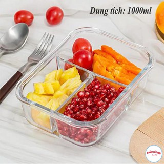 COMBO Cơm văn phòng - Túi đựng cơm Lunch Bag - Hộp thủy tinh 3 ngăn dày dặn, siêu chịu nhiệt 00995