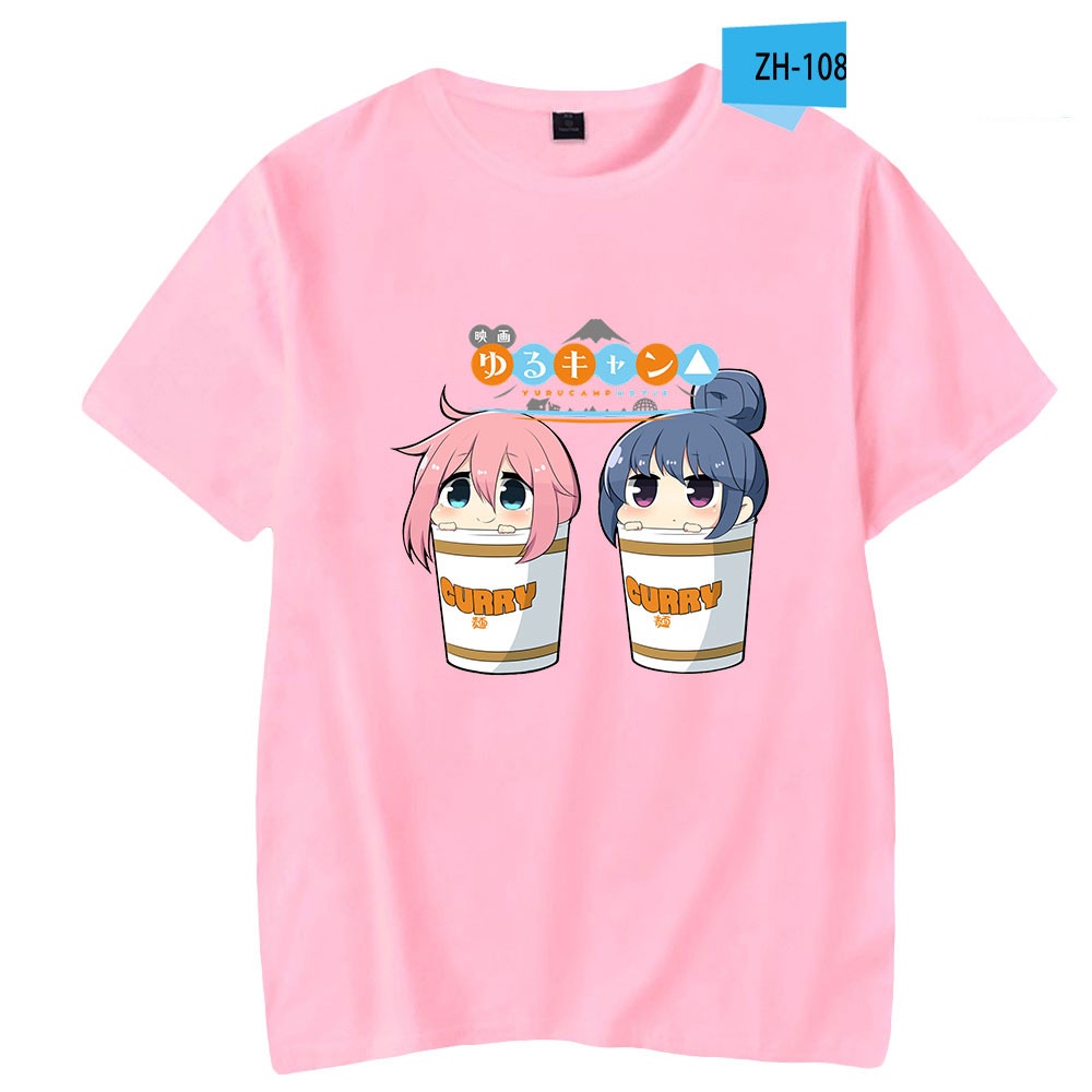 Áo Thun Tay Ngắn In Hình Anime Yuru Camp Thời Trang Cho Nam Và Nữ