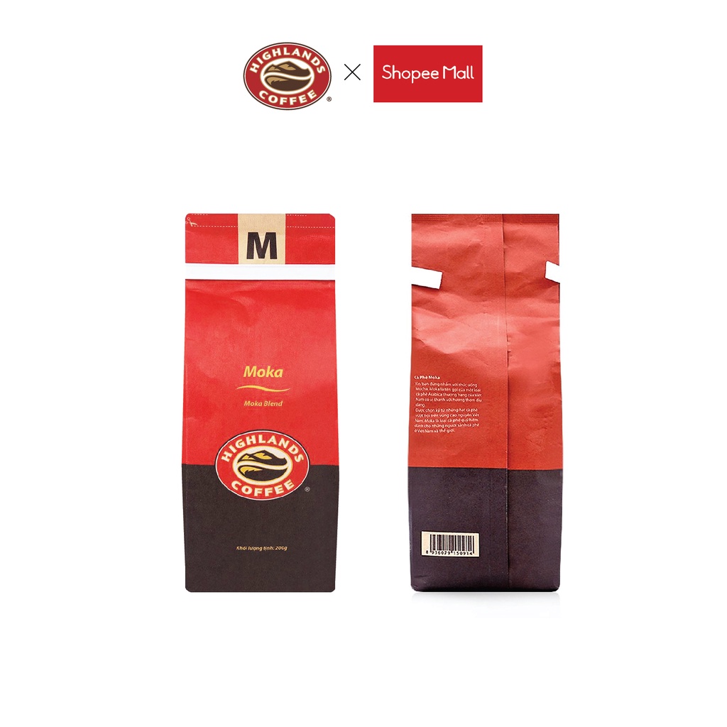 Combo 2 gói Cà phê rang xay Moka Highlands Coffee 200g/gói