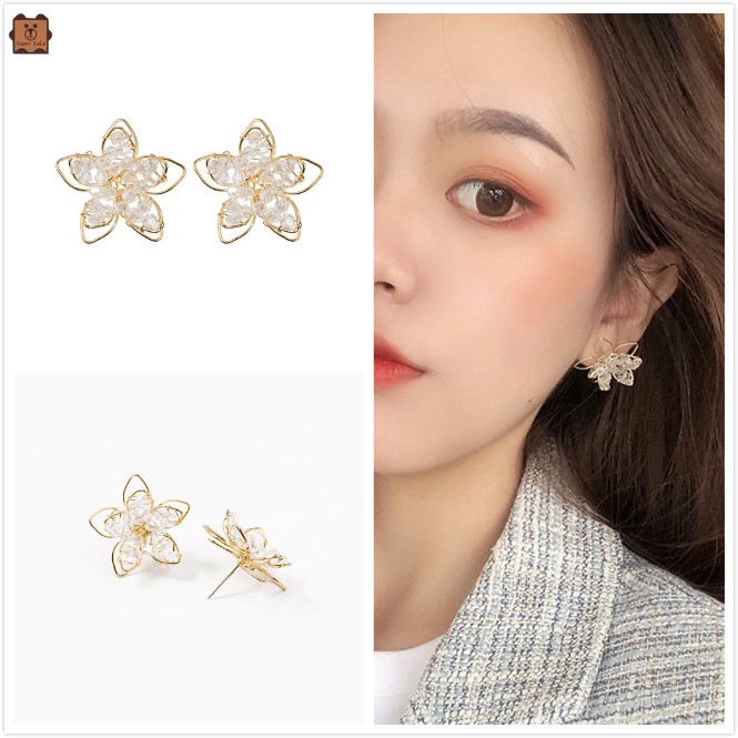 Khuyên Tai Kim Loại Hình Hoa Xinh Xắn Cho Nữ