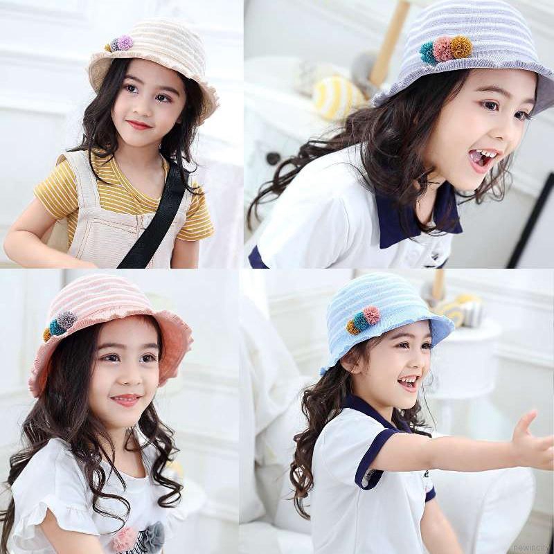 Mũ vành phối hoa dễ thương cho bé gái
