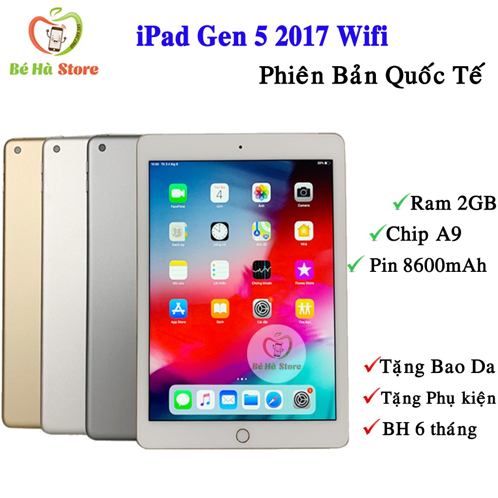 Máy Tính Bảng iPad Gen 5 - 2017 / 32Gb (Bản Wifi) Quốc tế - Zin Đẹp Như Mới - iPad 2017 Bé Hà Store [Tặng Ốp Lưng Xịn] | BigBuy360 - bigbuy360.vn