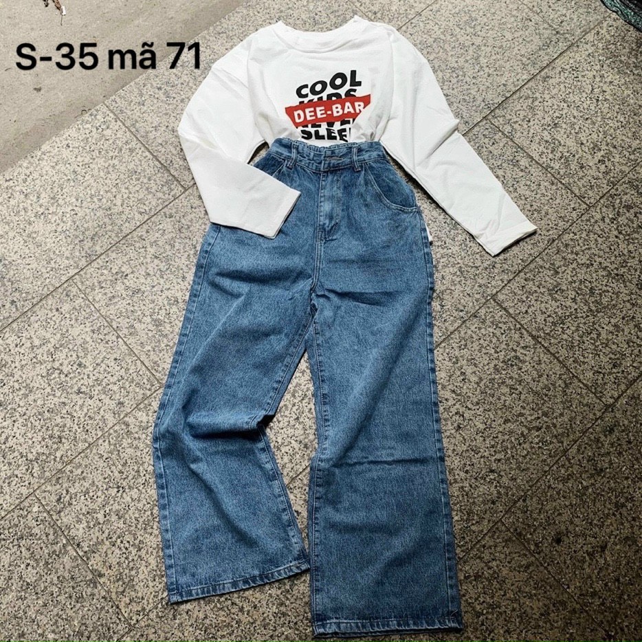 Quần jean baggy nữ  FREESHIP  Quần jean baggy nữ bigsize lưng cao ống rộng hàng VNXK chất jean cao cấp MS71 - 2KJean