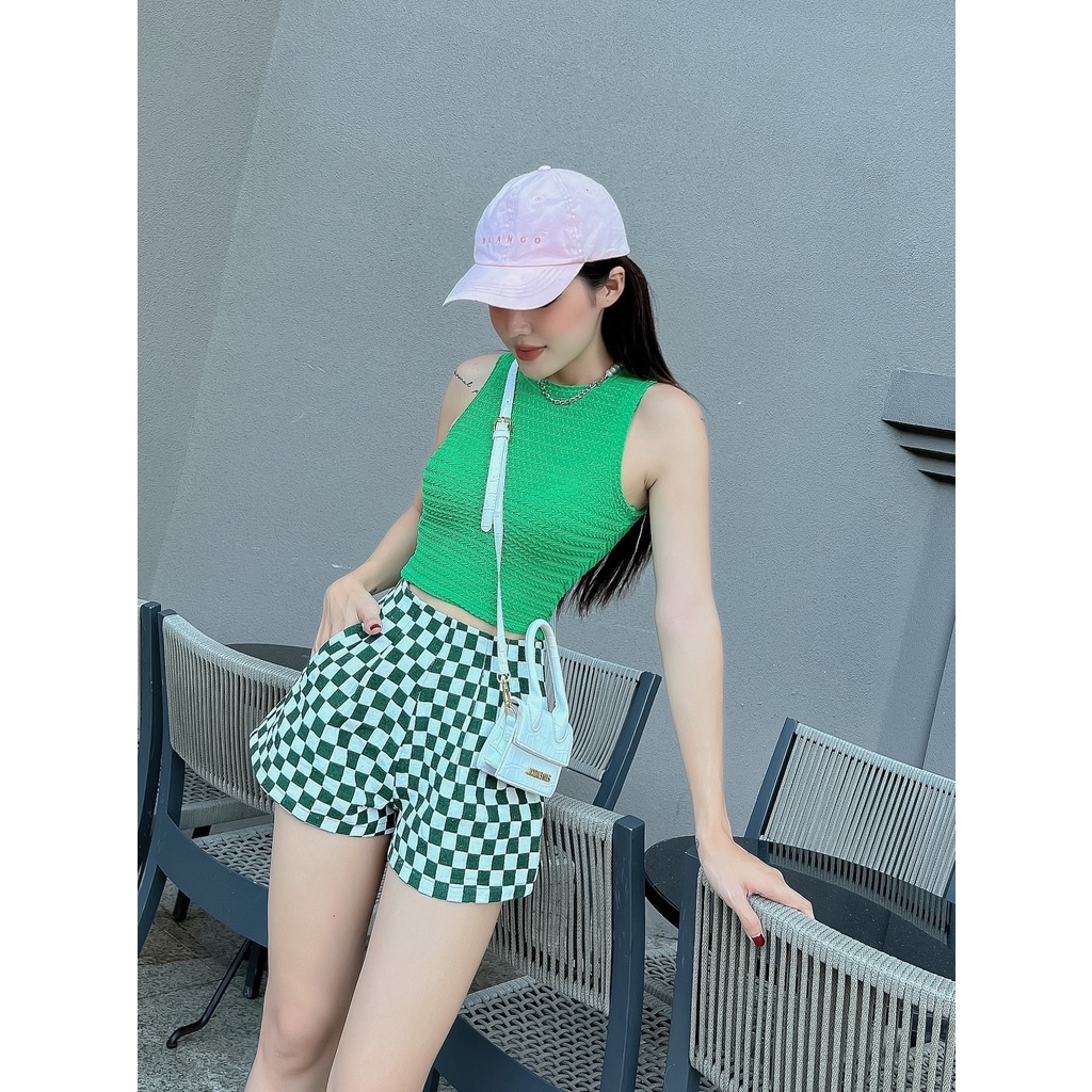 Set áo ba lỗ + quần Caro phong cách HQ trẻ trung DS21