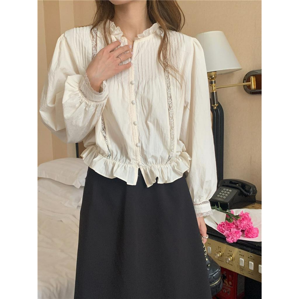 Áo Kiểu Tay Dài Dáng Rộng Màu Sắc Thanh Lịch 61072