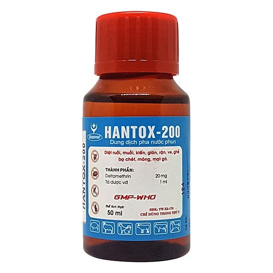 Hantox 200 Lọ Pha Xịt Môi Trường Diệt Ruồi, Muỗi, Ve, Rận...