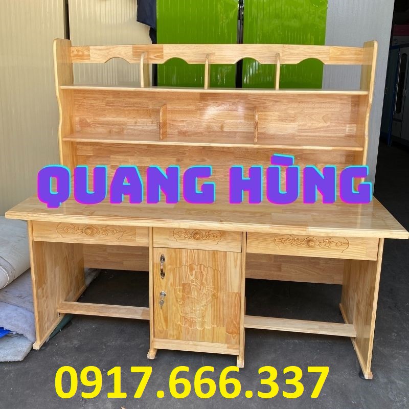 Bàn học sinh liền kề gỗ thông 1m6 dành cho bé cao cấp học tại nhà