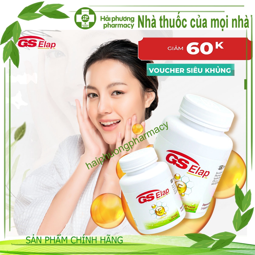 Vitamin E 400IU GS Elap - Bổ sung Vitamin E giúp chống oxy hoá ,làm đẹp da,sáng da ( Hộp 30v )