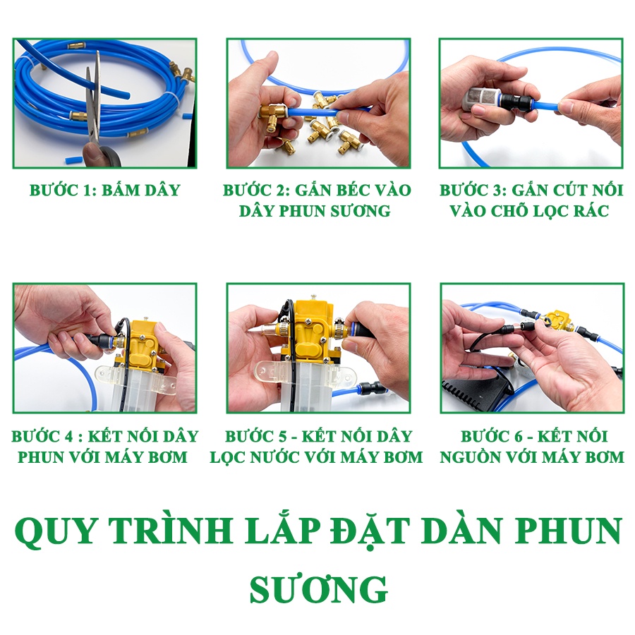 Hệ thống phun sương Sumikita LC635 làm mát tưới cây quán cà phê ô tô béc phun mưa phun sương tạo ẩm