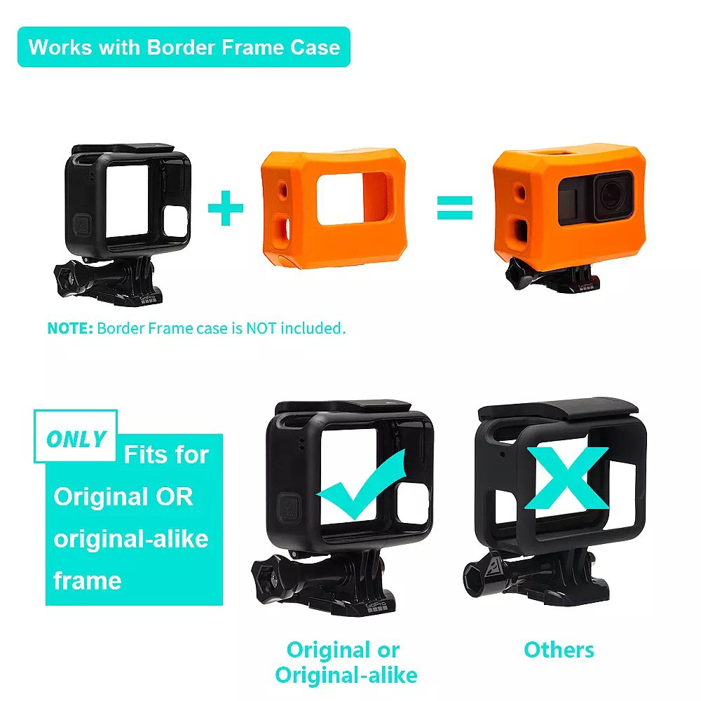 Phao nổi Floaty Case gopro 5,6,7,8 Black thích hợp bơi lội chèo thuyển kayak, chèo ván sup, lặn