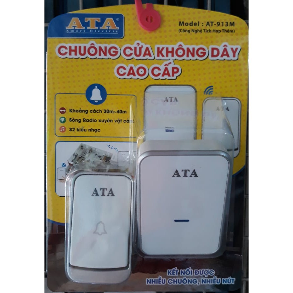 [Chính Hãng] Chuông Cửa Không Dây Cao Cấp ATA AT-913M Bắt Sóng Xa 40 mét