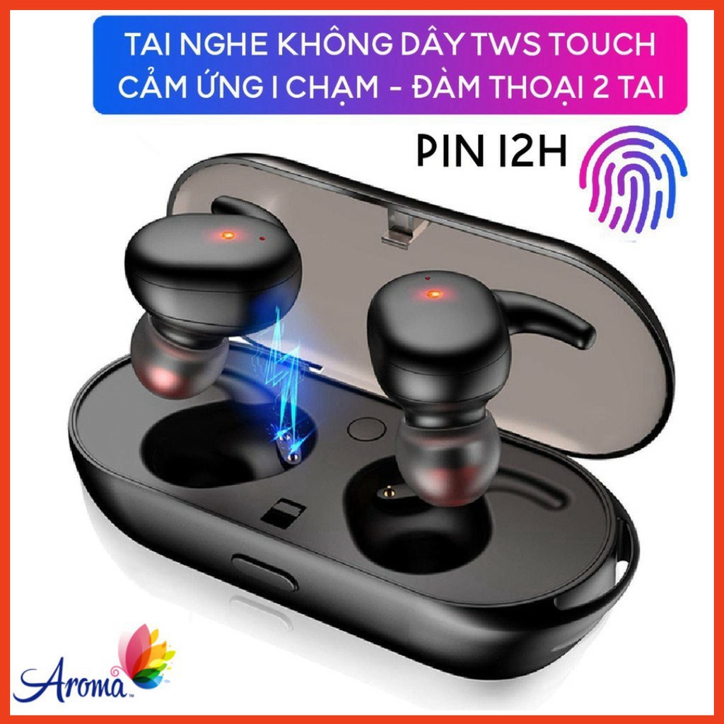 Tai Nghe Bluetooth 5.0 TWS T2C - Cảm Ứng 1 Chạm - Chống Nước IPX5 - Pin 12h - Đàm Thoại 2 tai - Tự Kết Nối