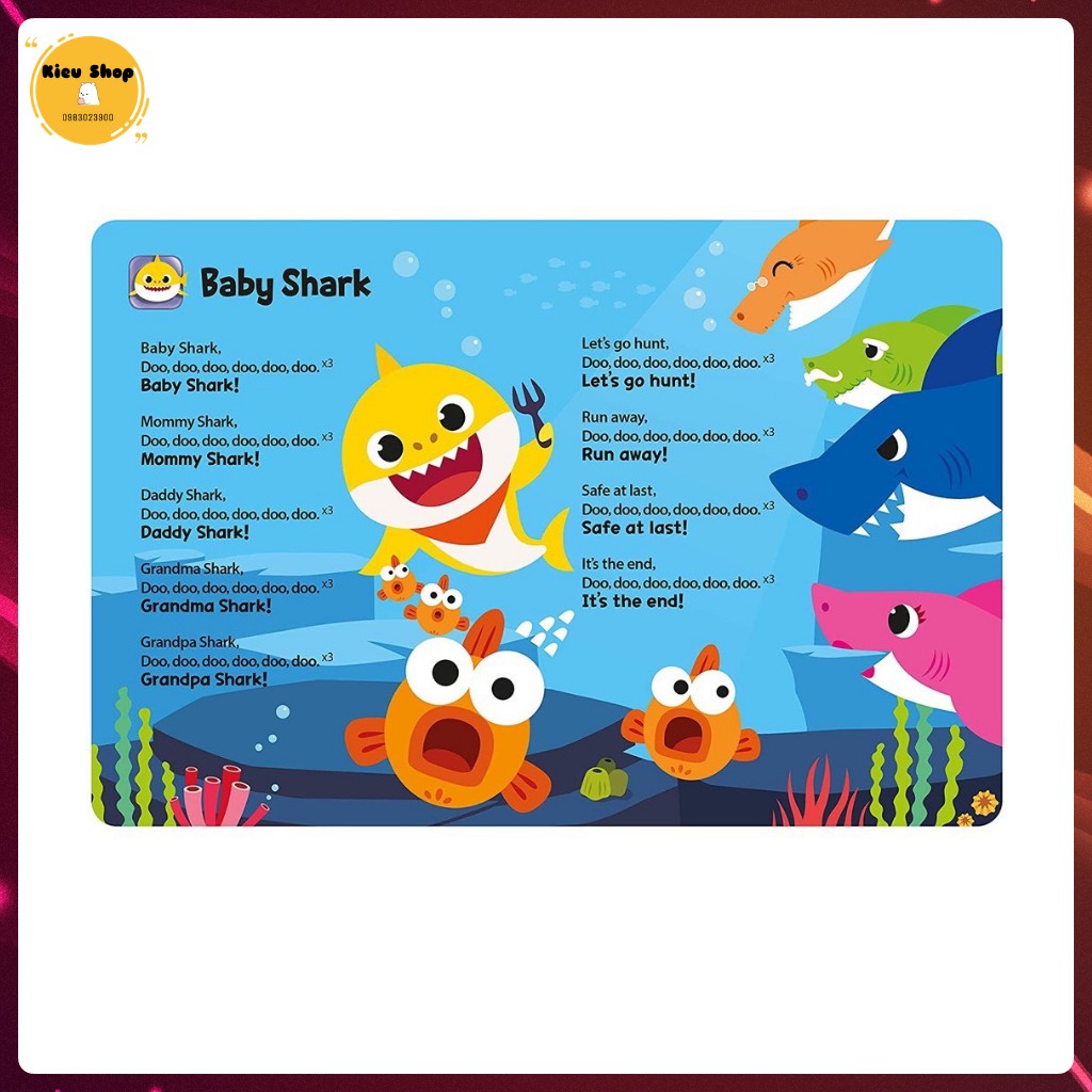 Đồ chơi sách nhạc Soundbook Pinkfong hàng chính hãng-Baby Shark phát triển các giác quan cho bé