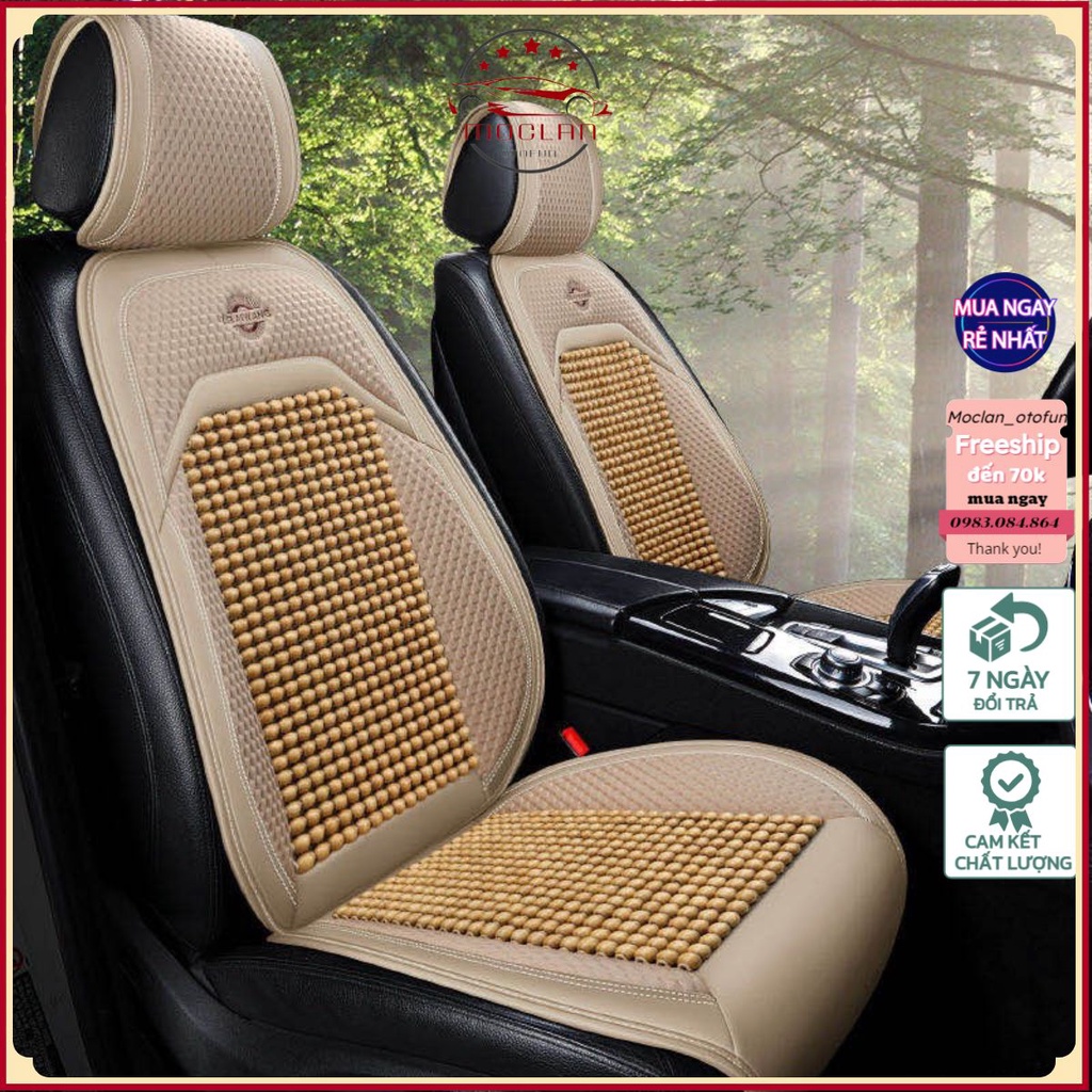 (giá sỉ) 1 Bộ áo ghế hạt gỗ cao cấp libaiwang - lót ghế da mới có hạt gỗ massage - hàng mới đông xuân 2022