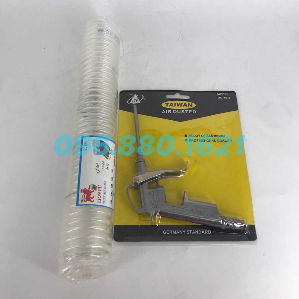 COMBO DÂY HƠI ỐNG XOẮN + SÚNG XỊT HƠI TAIWAN DG-10