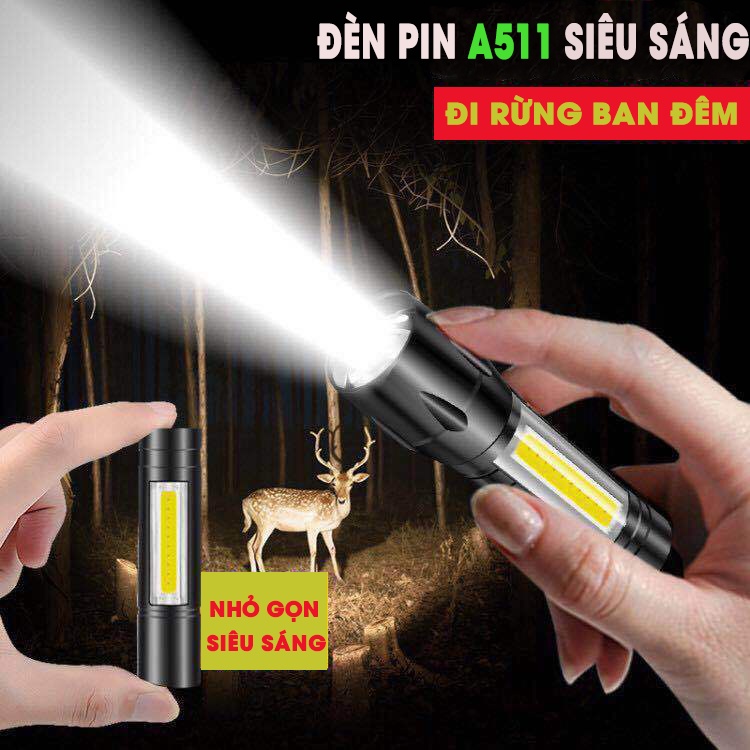 Đèn Pin Mini Siêu Sáng Chống Thấm Nước Có Thể Sạc Được Tiện Dụng [A511]