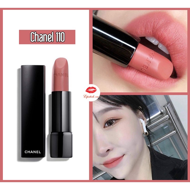 Son CHANEL ROUGE ALLURE VELVET EXTRÊME, Son Chanel 110 Impressive Màu Đỏ Cam Tặng kèm Fullbox