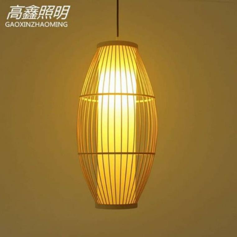 Chao đèn mây tre dáng bầu dục