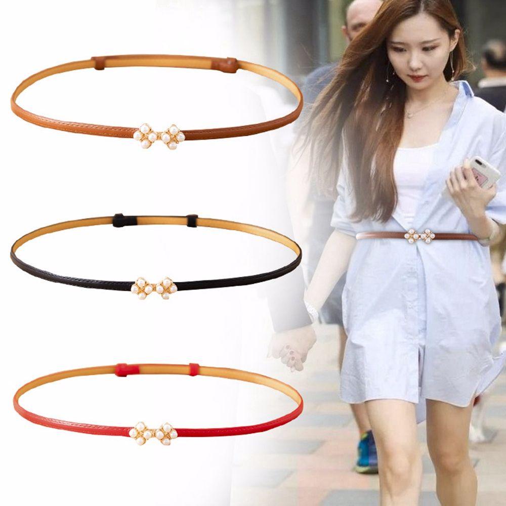 FORBETTER Thắt Lưng Da PU Khóa Kim Loại Đơn Giản Thời Trang Cho Nữ