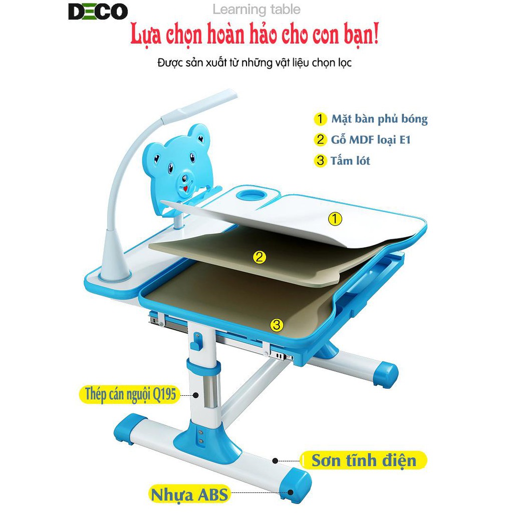 Bộ bàn ghế học sinh chống gù, chống cận, bàn học thông minh cho bé tăng chỉnh chiều cao | BigBuy360 - bigbuy360.vn