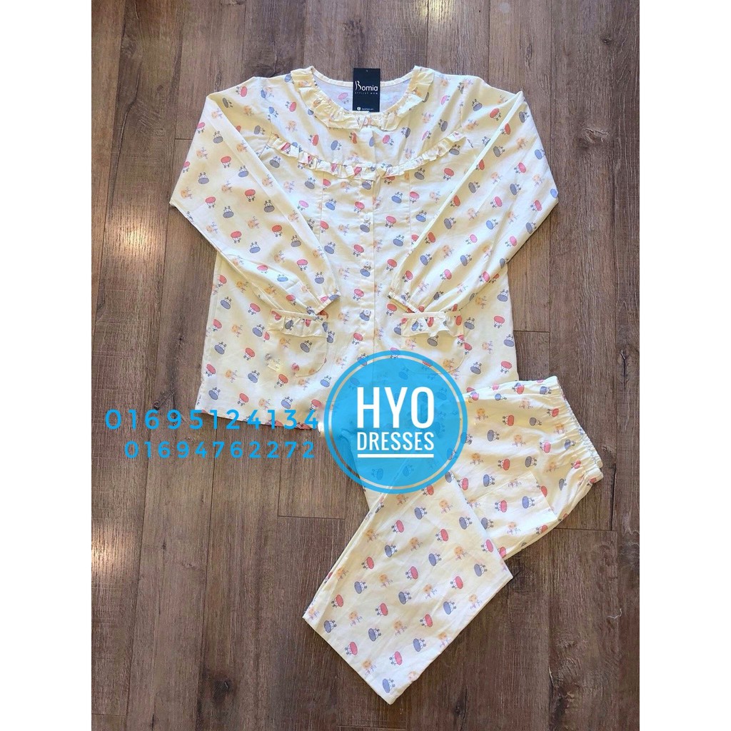 Bộ Đồ Bầu Sau Sinh Chất Thô có khóa ngực