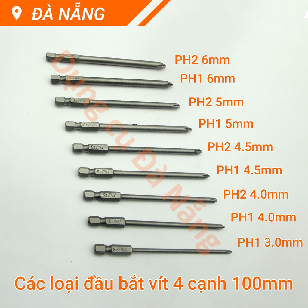 Đầu bắt vít 4 cạnh PH1 chuôi lục