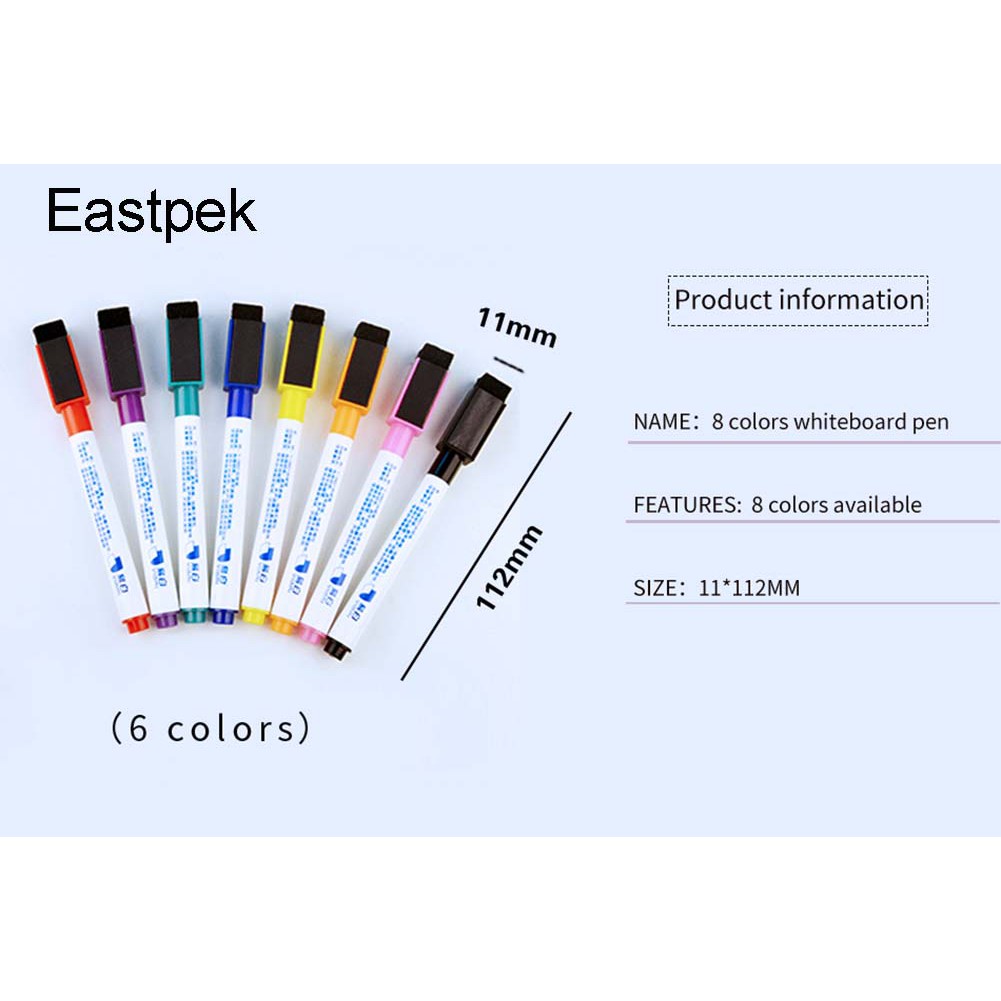 Set 8 Bút Viết Bảng Trắng Có Nam Châm Xóa Được
