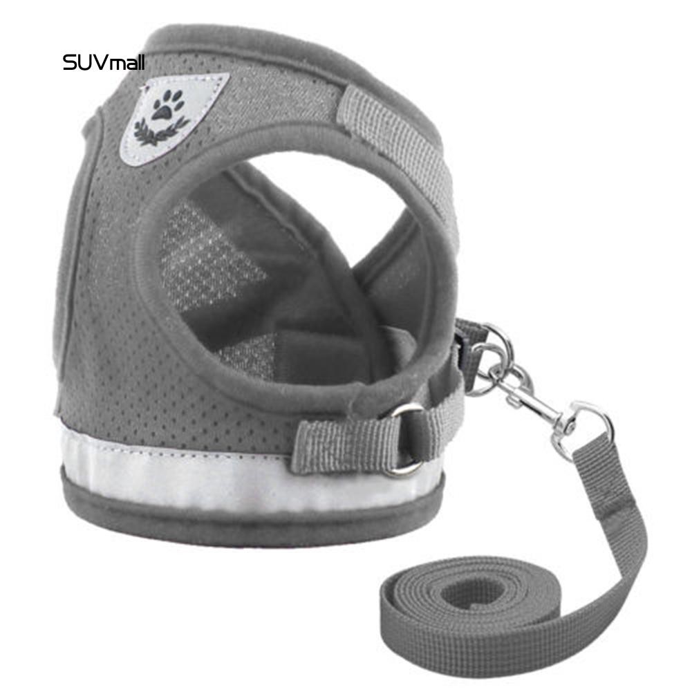 SUV-Pet Cat Small Dog Adjustable Reflective Walking Harness Vest with Lead Leash