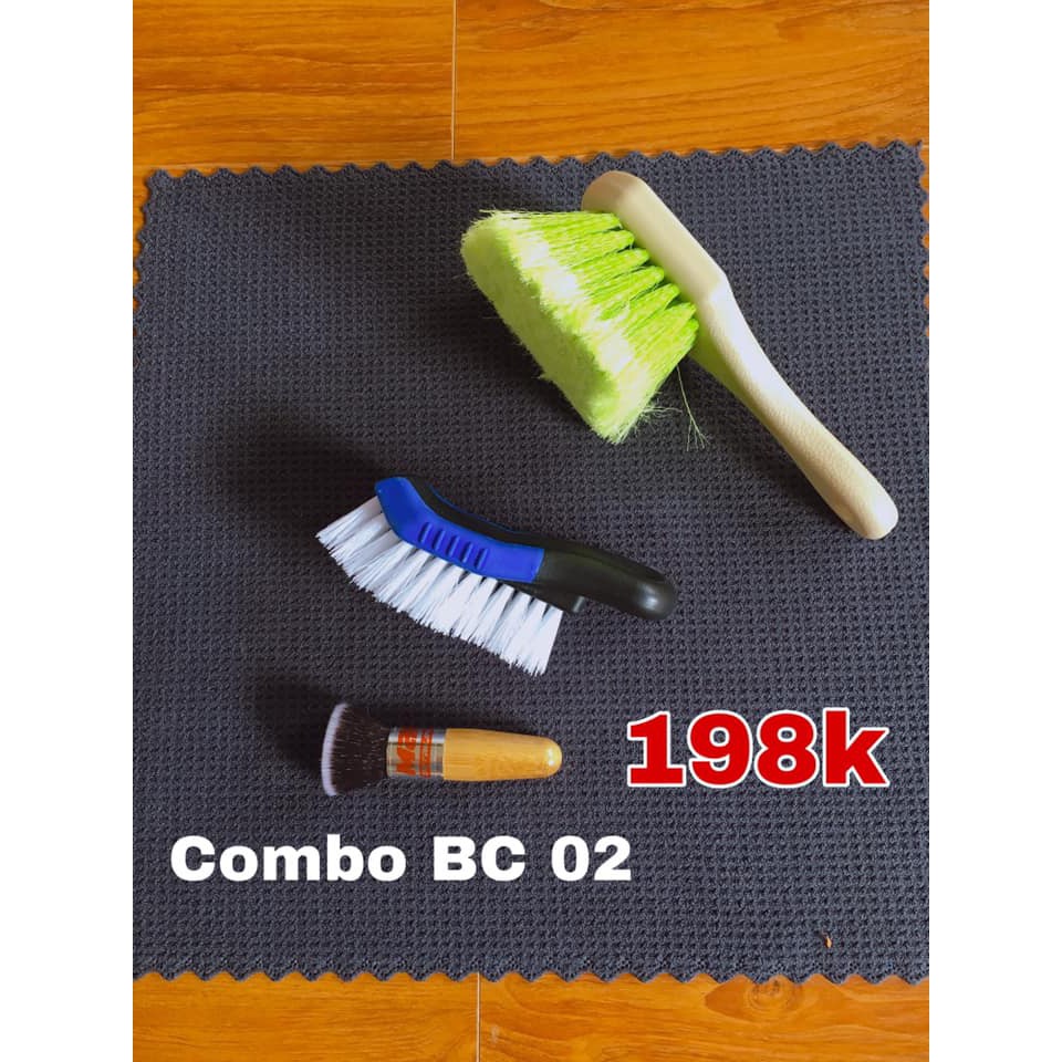 Combo BC 02 ( bàn chải cọ lốp, vệ sinh nội thất cửa gió)