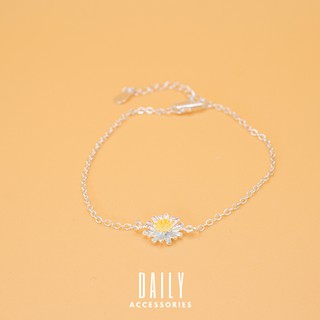 Lắc tay hoa cúc - Vòng tay bạc 925 hình hoa cúc họa mi Hàn Quốc Daily Accessories