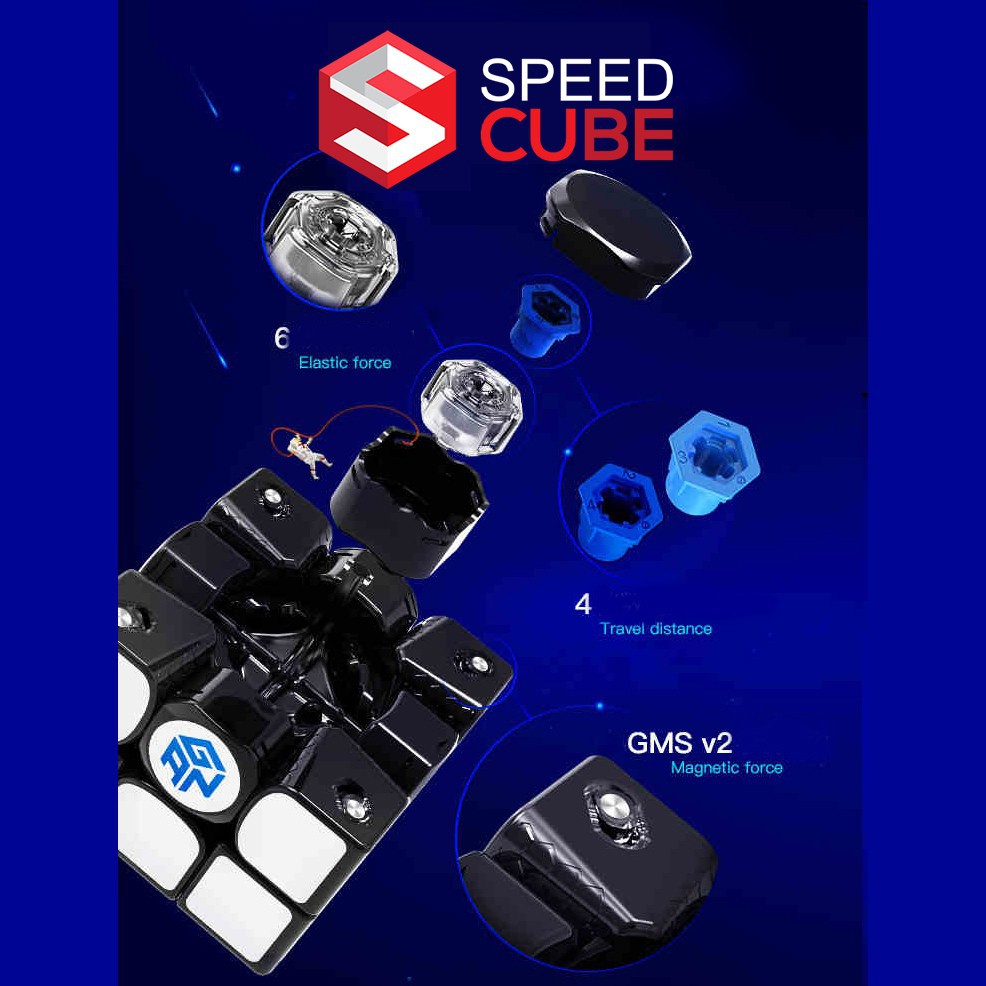 Rubik 3x3 GAN 356 XS Stickerless/Viền đen, Rubik 3x3x3 Nam Châm Chính Hãng Gan - Shop Speed Cube