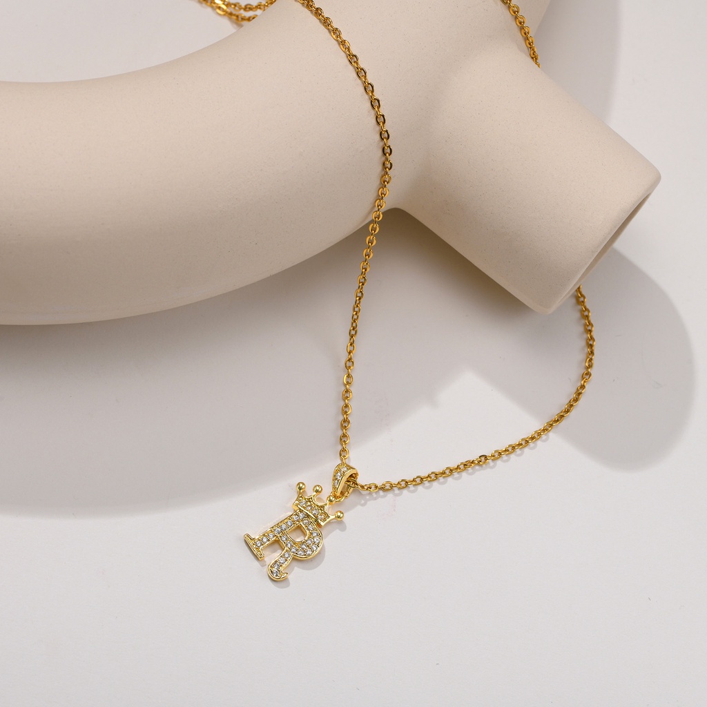 Vnox Vòng cổ Mạ Vàng 18k Mặt Hình Chữ Cái Thời Trang