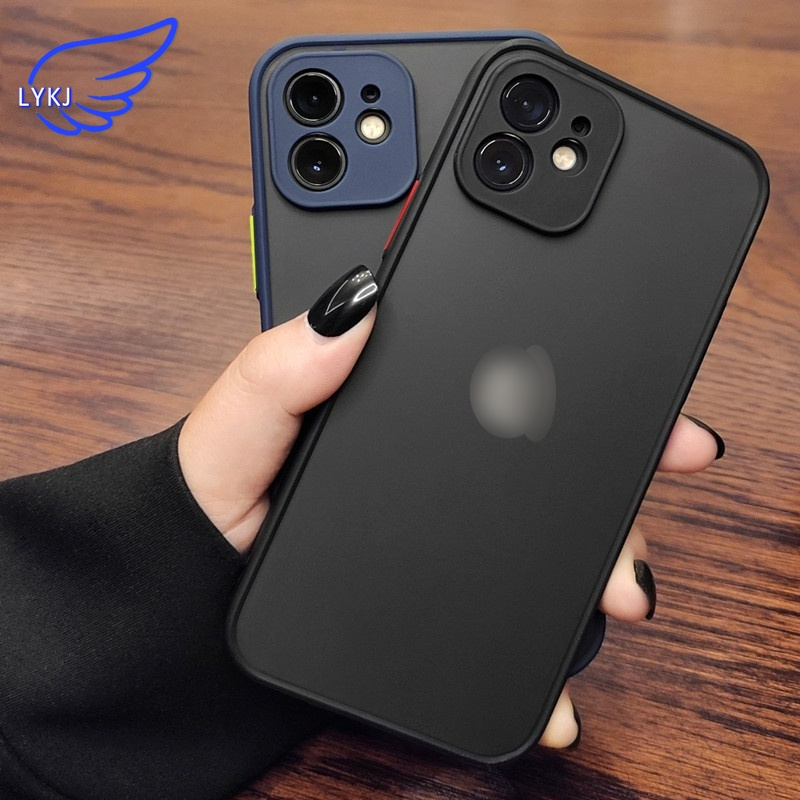 Ốp điện thoại màu đen bảo vệ ống kính máy ảnh thích hợp cho iPhone 12 11 Pro Max XS Max XR x 8 7 plus