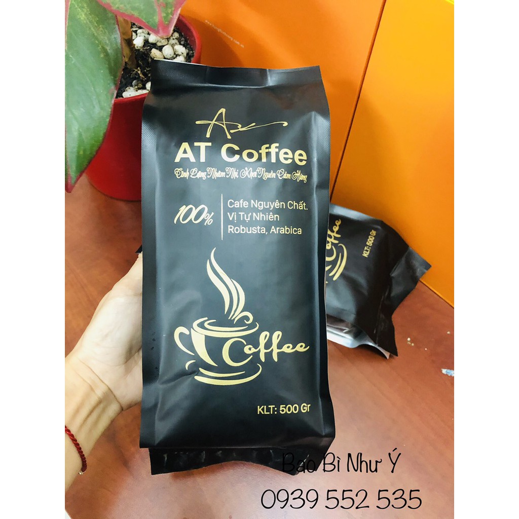 [1kg/size] túi 4 cạnh đen - hông trong, dùng đựng bột, hạt, cafe