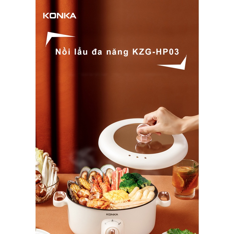 Nồi Lẩu Điện Đa Năng Chống Dính 3 Lít 1000W Hot Pot KONKA KZG-HP03