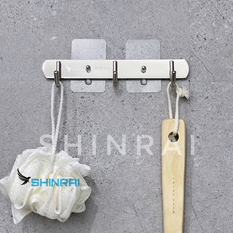 ( Dán Tường ) Móc Treo Đồ Sau Cửa , Bếp , Móc Treo Quần Áo Nhà Tắm INOX SUS304 MT3 SHINRAI