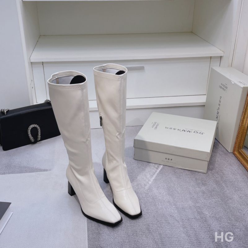H(ẢNH THẠT) Boot Sexy Ống Cao Gót 7p Da Mềm Êm Fullbox Cao Cấp