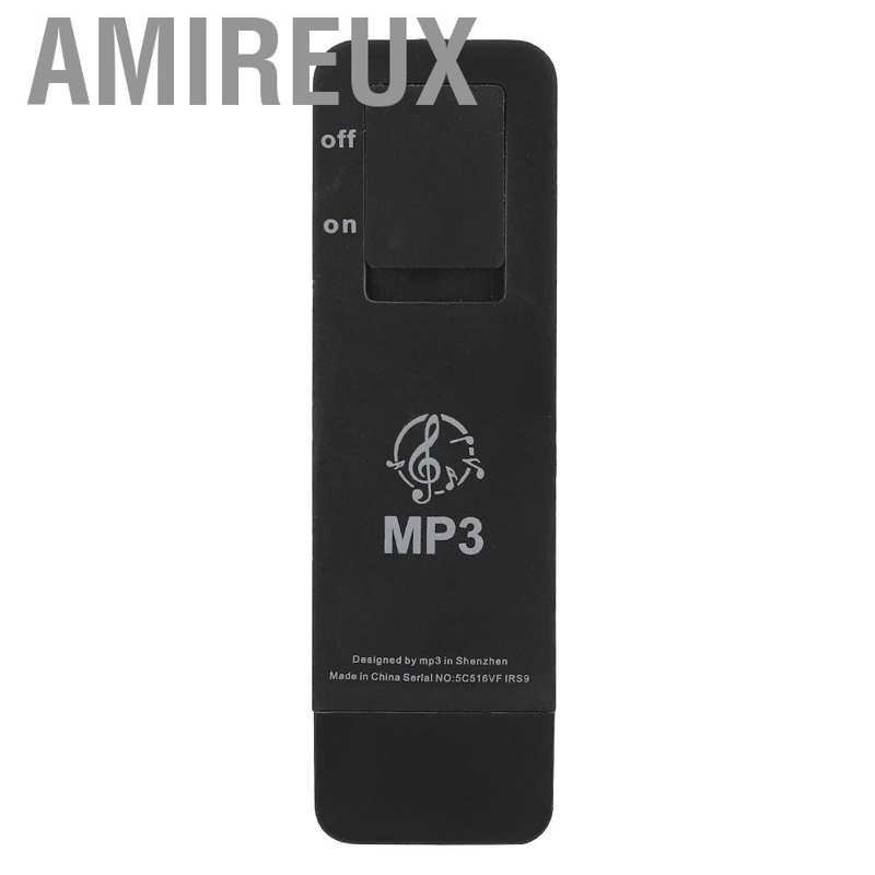 Máy nghe nhạc Amieu mini mp3 hỗ trợ thẻ nhớ TF 32GB hình chữ U nhỏ gọn màu đen kèm tai