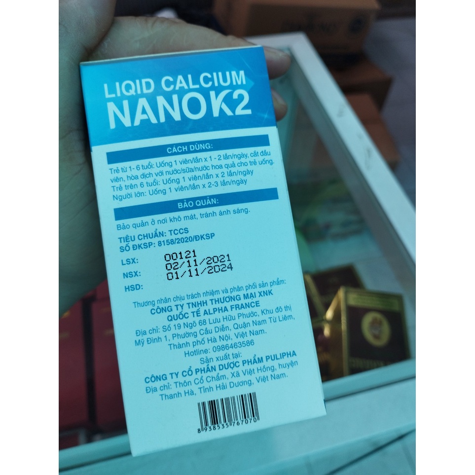 Liqid Calcium nano K2 phát triển chiều cao, kích thích ăn ngon, cho xương và răng chắc khoẻ chống còi xương, loãng xương